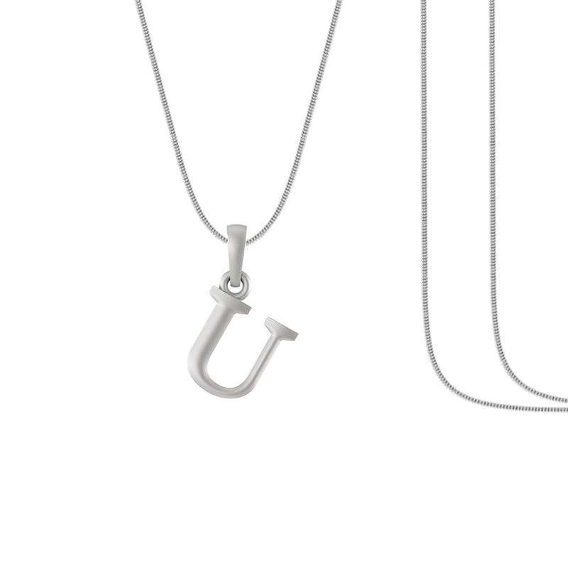 Cadena de plata del alfabeto para niños pequeños con eslabón de serpiente S