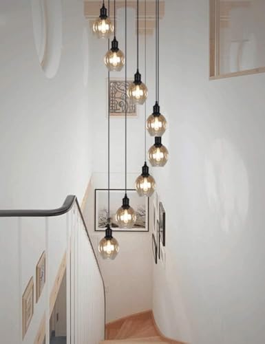 Éclairage décoratif à la maison MOCHAMIK lustre boules verre pour duplex