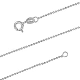 Sterling Silver 1.2mm Diamond-Cut Ball Chain Necklace, 20 Inch