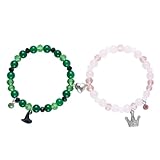 VIYIKAMI Matching Bracelets for Couples Best Friend Friendship Kit Bestie Gifts for Women Long Distance Ralationship Witch Merch Costume Crown Accessories ﻿ (huang guan-2)
