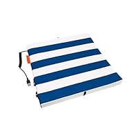 Verwarmd zitkussen stadion | Houdt je warm tijdens buitenactiviteiten & kamperen | Opvouwbaar en draagbaar | Water- en vuilafstotend | Met USB-aansluiting | Blauw/wit | 35 x 35 x 3,5 cm