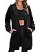 Tuopuda Sweatjacke Damen Lang Casual Hoodie Langarm Kapuzenpullover Mit Kapuze Reißverschluss Fleecejacke Herbstjacke Oversize Pullover(Schwarz,M)