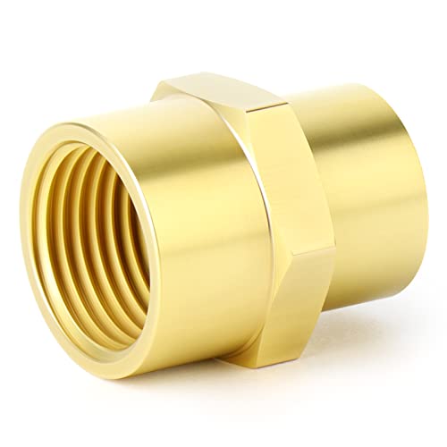 GASHER 10PCS Brass Pipe Fitting, Coupling, Reducer Adapter, 1/4" x 1/2" NPT Female by GASHER - Used condition - Image 5