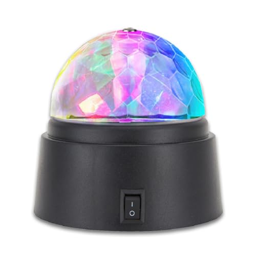 Sansai Battery Powered Mini LED Party Disco Light Spinning/Rotating Indoor 9cm