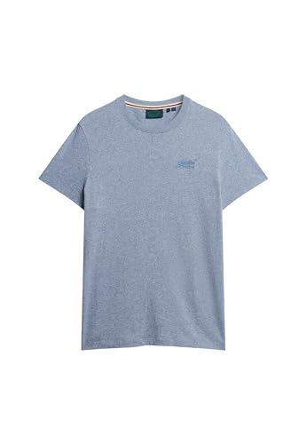 Superdry Herren Essential Logo Emb tee T-Shirt, Blau, L