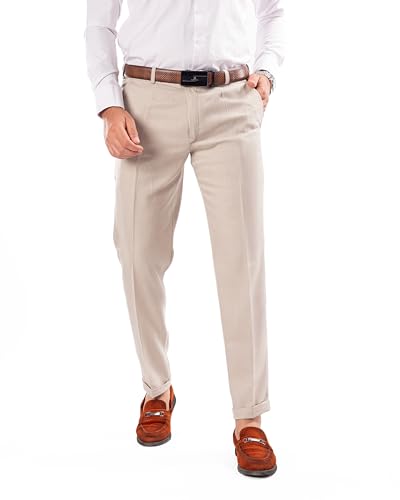 Premium Classic Chino Pants for Men By White Eagle (Beige,36)