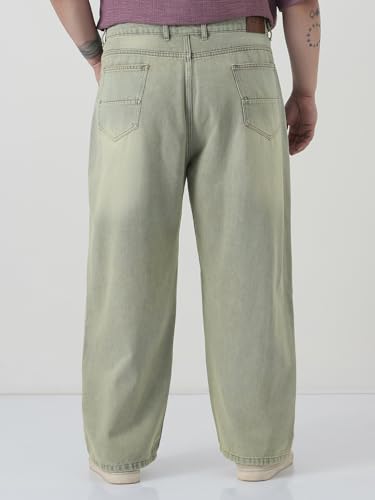 Image of Urbano Plus Men's Loose Baggy Fit Heavy Washed Jeans Non-Stretchable