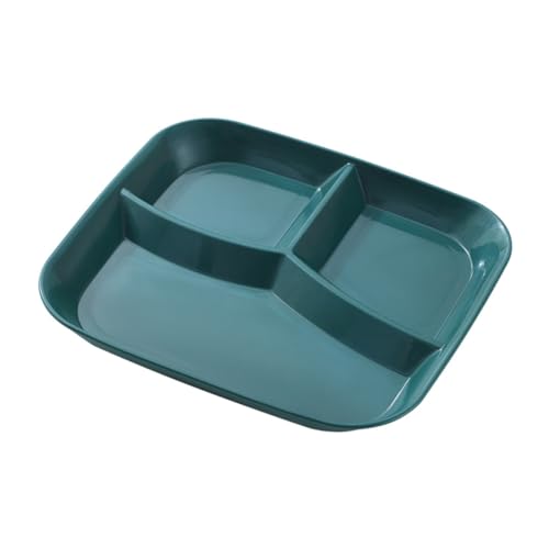 GRIRIW Divided Plastic Breakfast Plate Three Grid Portion Control Dish for Balanced Nutrition Food Storage Tray for Home Use and Gifting