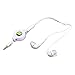Hi-Fi Sound Retractable White Headset Earphones Dual Earbuds Mic for iPad - iPod - iPhone 6 6S Plus 5S - Samsung Galaxy Note8 Note 9, S8 S9 Plus S7, S6, Edge, S5 - LG G3 G4 G5 G6 G7 - All 3.5mm Phones