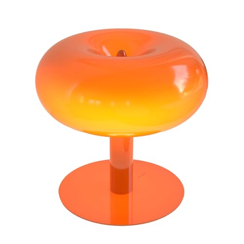 NEONA Lumio LED-Tischleuchte Retro – Dimmbar Touch-Funktion | Design-Pilzlampe Chrom, Schwarz, Weiß & Orange | LED-Tischlampe für Sideboard, Schreibtisch & Wohnbereich (Orange)