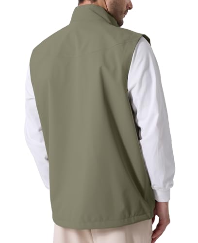 Image of Susclude Men's Quick Dry Lightweight Softshell Vest Windproof Sleeveless Jacket for Fishing Work Golf Hiking Casual Travel