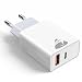 Produktbild USB C Ladegerät, 20W 2-Port iPhone Schnellladegerät, USB Stecker mit USB-C und USB-A, PD 3.0 Power Adapter Handy Ladegeräte Phone Charger für iPhone Air 17 Pro Max 16 15 14 13 12, iPad, Samsung