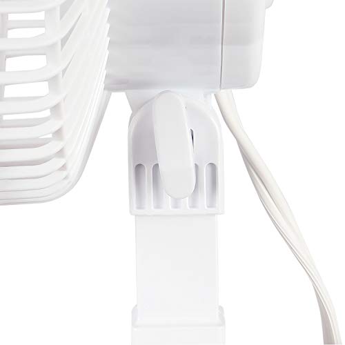 Hurricane Classic 6 Inch Clip Fan, 2 Speed Portable Desk Table Fan with Tilt, White