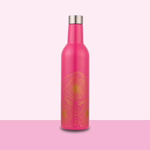 Image of Clay Craft Vacbott IVY Wine Gold Double Walled|18 Hours Hot and 24 Hours Cold Water Vacuum Insulated Flask Bottle|1 Pcs|1000 ml Water Bottles|Travelling|BPA-Free|BIS Certified|1Year Limited Warranty