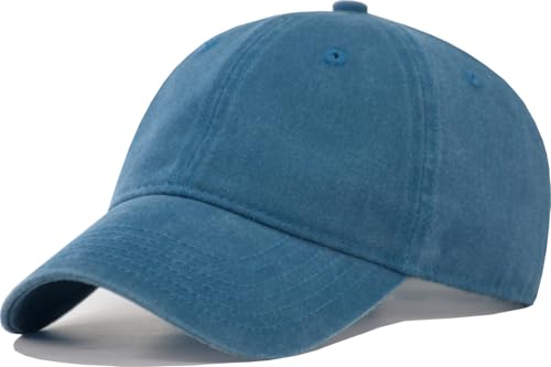 Image of Vintage Washed Cotton Baseball Caps Men Women Adjustable Unstructured Low Profile Dad Hat