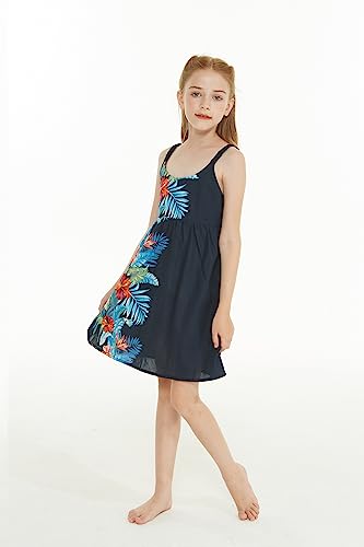 Image of Matchable Family Hawaiian Luau Men Women Girl Boy Clothes in Orchid Paradise Navy