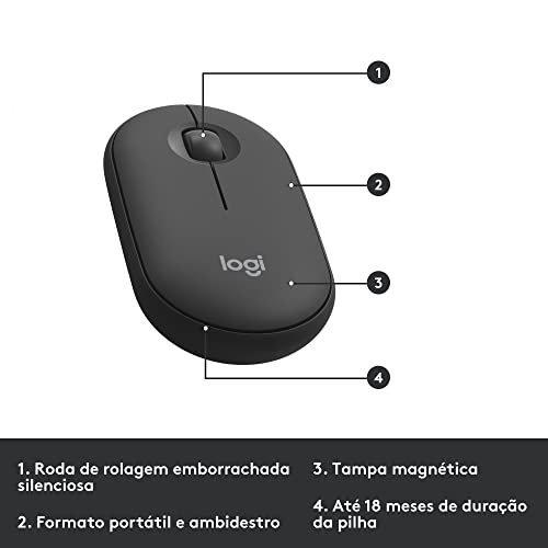 Combo Teclado e Mouse sem fio Logitech MK470 com Design Slim, Digitação e Clique Silencioso, Mouse A