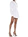 SUNNOW Women's Mini Shirt Dress Unlined Front Button Down Casual A-Line Midi Dress with Buttoned Cuffs and Gathered Sides (US, Alpha, Large, Regular, Regular, White)