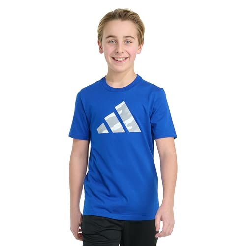 adidas Boys' Short Sleeve Halftone Camo Logo Tee