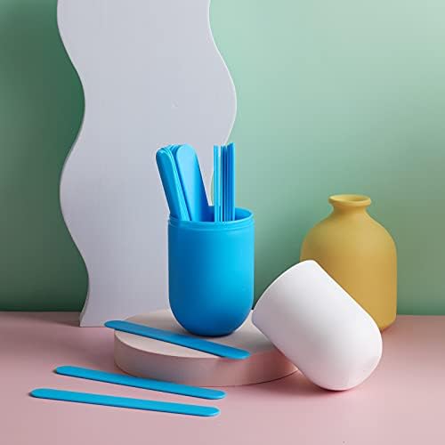 25 Pieces Epoxy Stir Sticks Set Includes 24 Pieces Reusable Plastic Resin Mixing Stick Makeup Stirring Rod and Capsule Cup for Facial Mask Mixing and Application, DIY Crafts Epoxy Liquid Glue Mixing