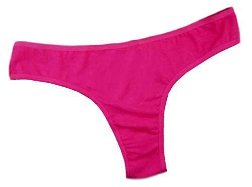 6-Pack Women's Cotton Soft Thong Panties Underwear In Multiple Sizes (Regular M) Black #TOP3