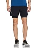 under armour 2 in 1 shorts mens UA Speedpocket resistente al agua y antirrebotes en la parte central delantera de la cintura que se expande para guardar objetos con seguridad