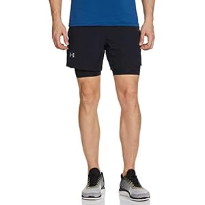 Under Armour heren korte broek UA QUALIFIER SPEEDPOCKET 2-N-1