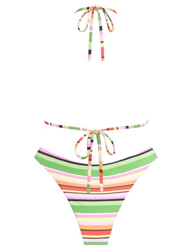 Image of ZAFUL Womens Halter Bikini Sets Triangle Bikinis High Cut Swimsuits 2 Piece Bathing Suits Sexy Swimwear