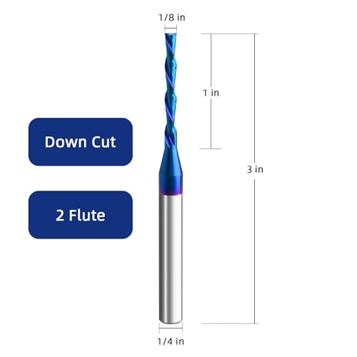 Image of CNC Spiral Router Bits (5, Down Cut - 1 /8 inch Dia - 3 inch OAL)