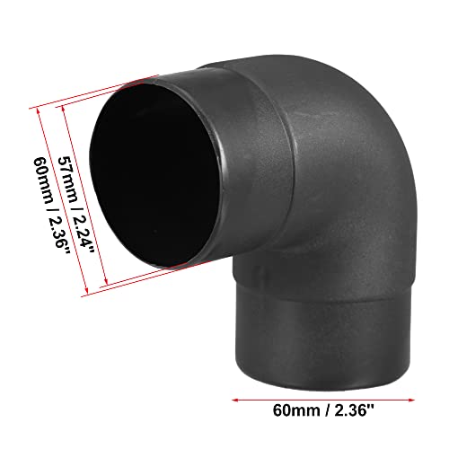 X Autohaux 60Mm Car Air Diesel Heater Duct Car Heater Warm Air Ducting Pipe Elbow Outlet Connector Black #TOP2