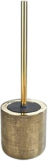 WENKO Rivara Hand Painted Toilet Brush Holder, Ceramic, Gold, 40 x 11.5 x 11.5 cm