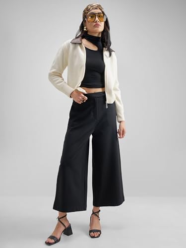 Image of Tokyo Talkies Wide Leg Relaxed fit Cullotes |Ultra Soft, Elasticated, High Waist, Wrinkle Free Trousers |All Day Wear