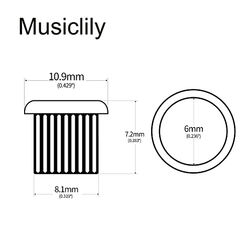 Musiclily Pro 8mm Guitar Tuner Bushings for Electric Guitar Semi-closed Tuning Pegs Machine Heads, Black (Set of 6) - Image 2