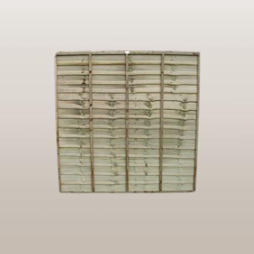 Panel de valla de madera de 1,8 m x 1,2 m, madera tratada, 15 años de antiputrefacción, diseño supersolapado