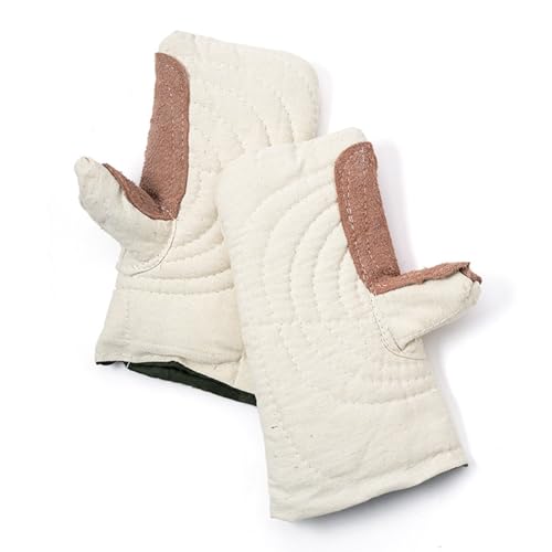 LIXSAZSE Guantes para Horno Seguros y cómodos para la cocción y Apertura de hornos de cerámica. Guantes Resistentes al Calor, aislantes y cómodos. Fabricados en algodón Resistente al Calor.