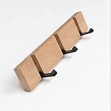PLUY Garderobenhaken Wand Einzeln, GarderobenstäNder Aus Holz, Wandmontierte Kleiderhaken, Verstellbarer Haken, Antiker Mantel Hutablage Holzwand KleiderbüGel, für Kleiderjacke