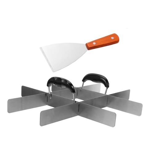 ULTECHNOVO Divisor de Porciones para Pasteles de Acero Inoxidable con Mango Ergonómico Marcador y Pala para Tiramisú Pastel de Arroz Pizza y Postres Cortador de Porciones Preciso y Versátil