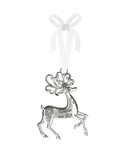 Celebrate With Love – Decorazione natalizia a forma di renna in zinco e vetro epossidico