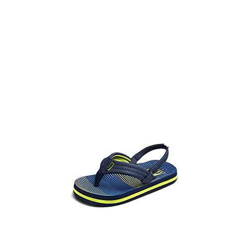 REEF Kids Boys Sandals, Little Ahi, Aqua Green Stripe, 5