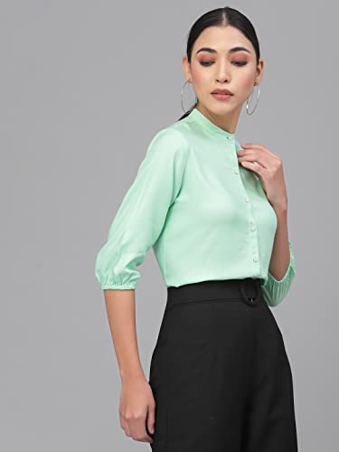 Image of Style Quotient Women Solid Lilac Polyester Formal Shirt