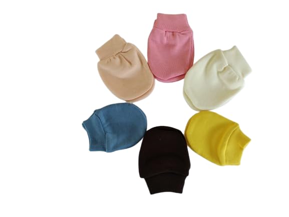 momisy Newborn Premium Cotton Mittens Set/Hand Gloves/Muthi. (0-6 Months)-06 Pairs-Solid-Multicolor-picture-18