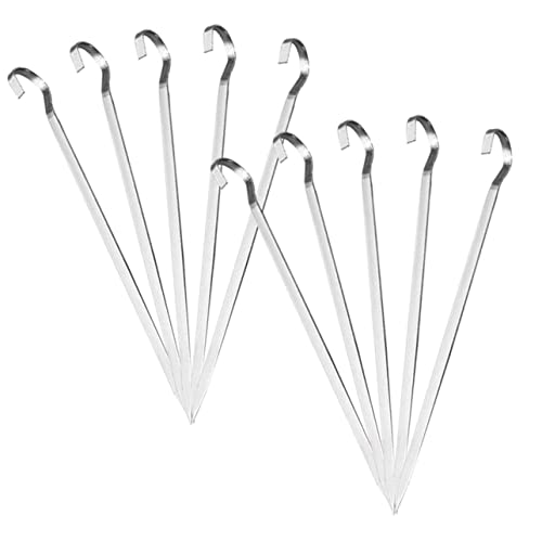UKCOCO 10piezas Pinchos Metálicos Para Asar Brochetas Inoxidable Herramientas Para Barbacoa Pinchos Planos