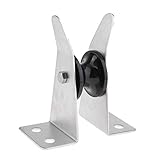 Höhe: 155 mm / 6,1 Zoll FLAMEER Schwarz + Silber Selbststartende Bootsanker Rollenhalterung Bugrolle Ankerrolle für Boot Yacht