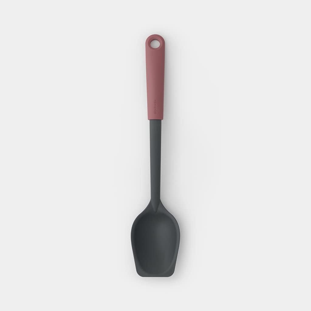 Brabantia Tasty+ Serving Spoon plus Scraper, Grape Red, 1 piece, Nylon, Dishwasher Safe