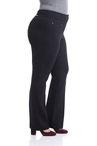 Rekucci Curvy Woman Secret Figure Knit Plus Size Straight Pant w/Tummy Control2