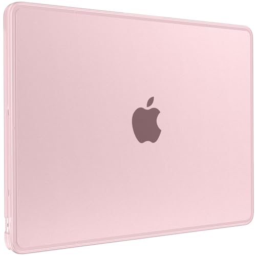 Image of BlueSwan Anti-Cracking Case for MacBook Air 13 inch, M5 2026 M4 M3 M2 2025-2022 A3449 A3240 A3113 A2681, Drop Protection Soft TPU Bumper PC Base for Air 13.6 inch, Frosted Pink