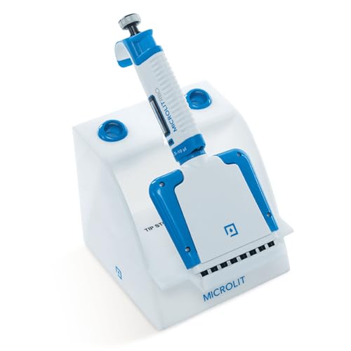 MICROLIT - Multi Channel Pipettes with Adjustable Volume, Accurate and Calibrated Micropipette for 0.5-10ul Liquid Capacity, 8-Channel Micropipettes Compatible with Pipette Tips