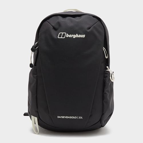 Berghaus 24/7 Polyester Rucksack, 20L Capacity, Flow Technology Ventilated Back System, Laptop Sleeve, Walking Pole Holders, 45 x 23 x 22cm, Black (Black)