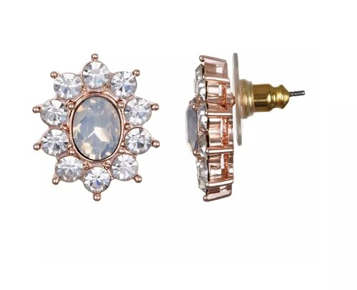 LC Lauren Conrad Simulated Opal Halo Stud Earrings, Clear