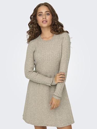 Only Onlfia Ls Cable Dress Nca Knt Vestito, Teak Foderato. Dettagli: MéLange, S Donna - 6